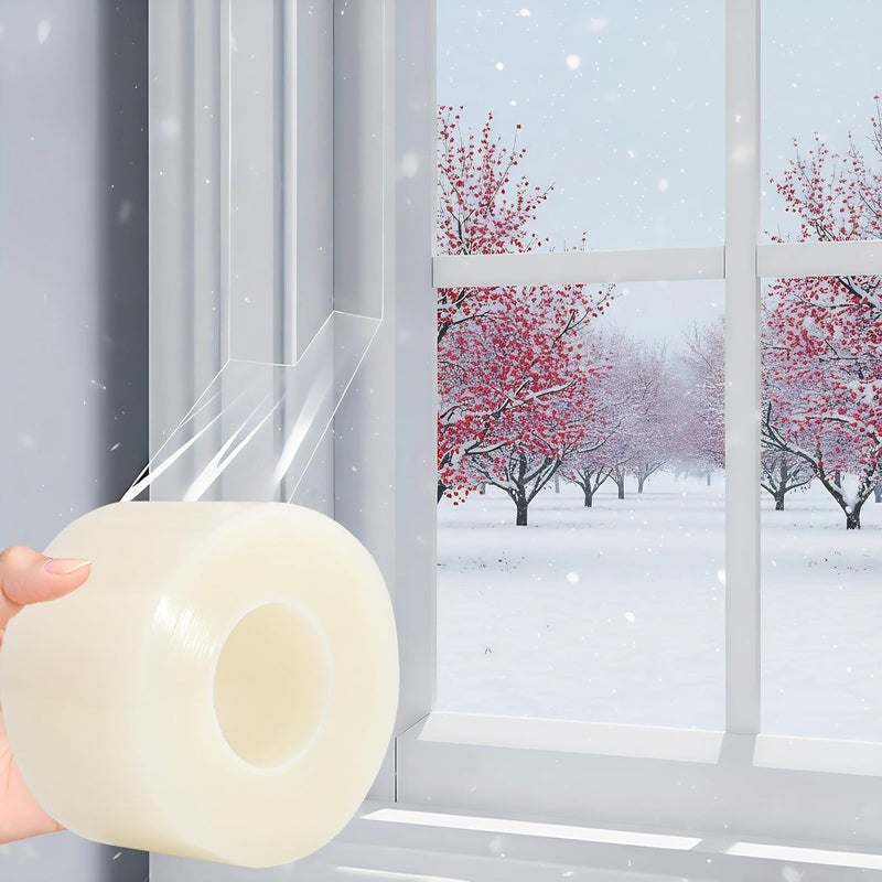 PackYard Transparent Window Seal Weather Sealing Tape 2 Inch x 35 Yards Weather Stripping Residue Free Clear Window Insulation Tape for Shower Glass Gaps and Doors Windproof Tape - Image 1