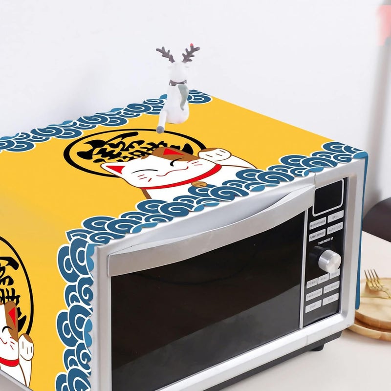 Tazweeq Microwave Oven Cover, Cute Pattern Dustproof Oil Proof Machine Protector Decorative, Kitchen Appliance Cover Nordic Style Simple Parts - Image 4