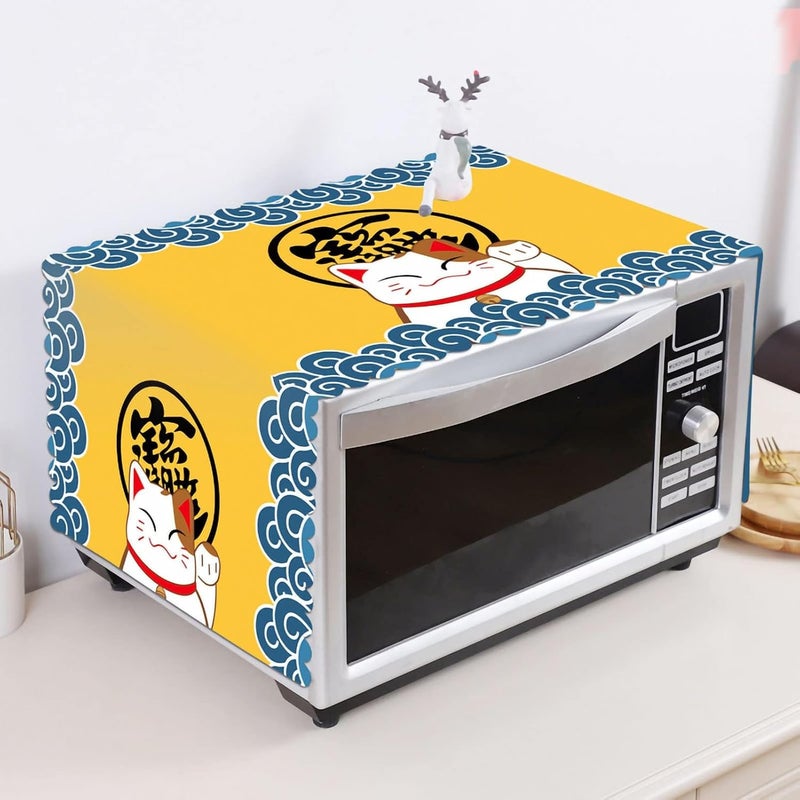 Tazweeq Microwave Oven Cover, Cute Pattern Dustproof Oil Proof Machine Protector Decorative, Kitchen Appliance Cover Nordic Style Simple Parts - Image 1