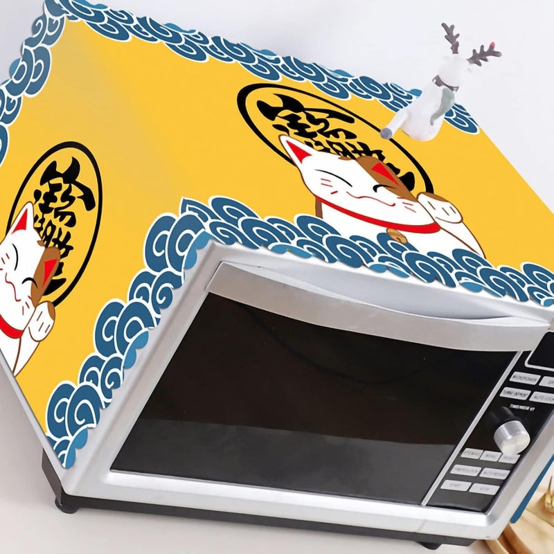 Tazweeq Microwave Oven Cover, Cute Pattern Dustproof Oil Proof Machine Protector Decorative, Kitchen Appliance Cover Nordic Style Simple Parts - Image 3