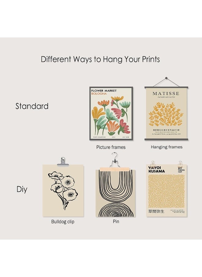 Home Trove - Matisse Wall Art Prints Set of 6, Abstract Matisse Wall Art Exhibition Posters Beige Yellow Line Art Flower Market Art Prints Yayoi Kusama Poster, Boho Canvas Matisse Paintings Pictures for Aesthetic - Image 1