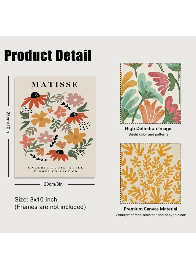 Home Trove - Matisse Wall Art Prints Set of 6, Abstract Matisse Wall Art Exhibition Posters Beige Yellow Line Art Flower Market Art Prints Yayoi Kusama Poster, Boho Canvas Matisse Paintings Pictures for Aesthetic - Image 1
