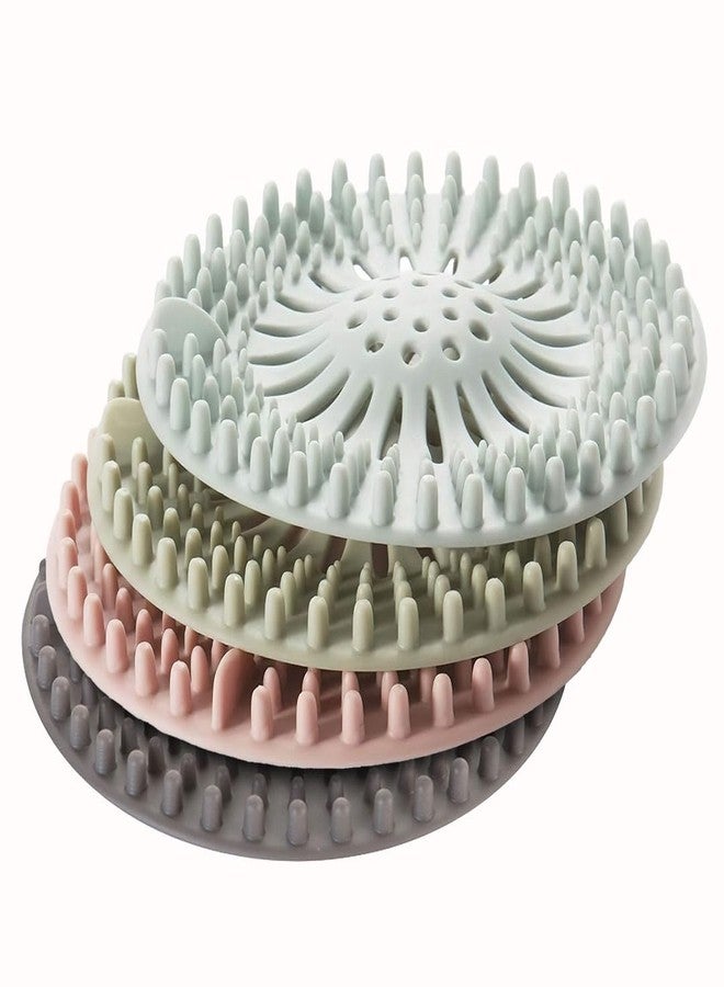 MADHYA Shower Drain Strainers, Silicone Hair Catcher Shower Drain Covers Protector, Anti-Clog Drain Hair Catcher, Flexible TPR Material, for Clean Bathroom Tub Shower, Kitchen and Sink, Pack of 4 - Image 1