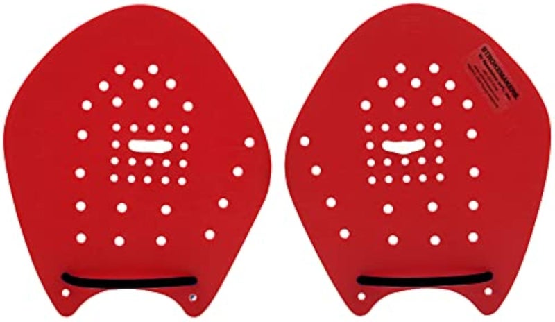 by Speedshop Int'l Swimming Hand Paddles for Swim Training - The Original Stroke Technique Paddle (Size 3, Red) - Image 1