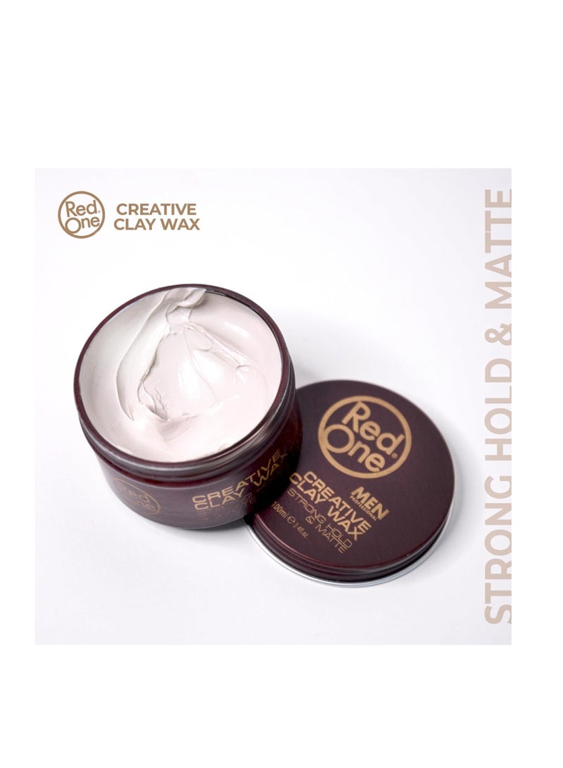 Redone RedOne Creative Clay Wax 100ML Strong Hold Matte Finish Hair Styling Wax for Men and Women - Image 5