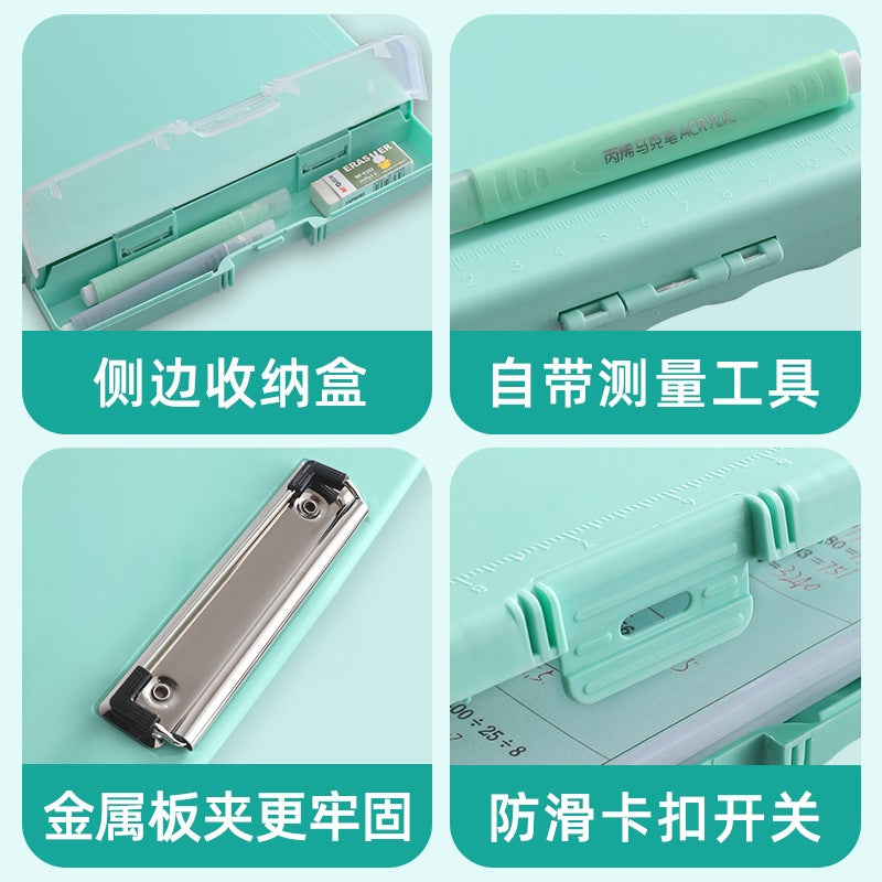 Multifunctional File Box A4 with Pen Holder, Clear Plastic, Document Organizer - Image 4