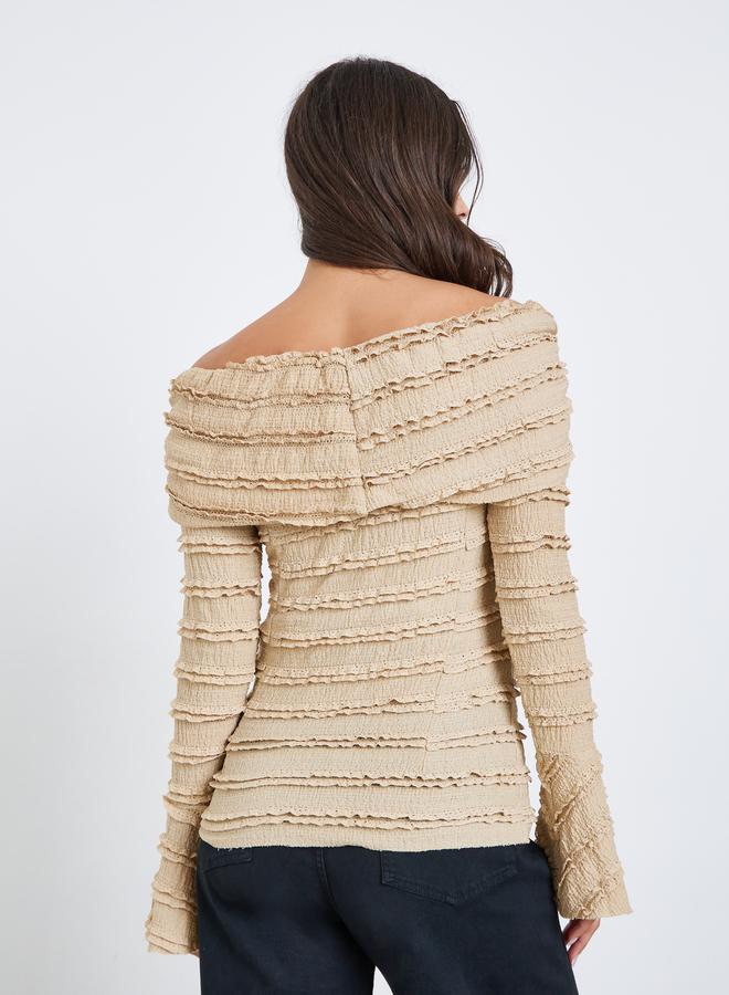 Styli Ruffled Long Sleeve Crisscross Blouse - Image 4