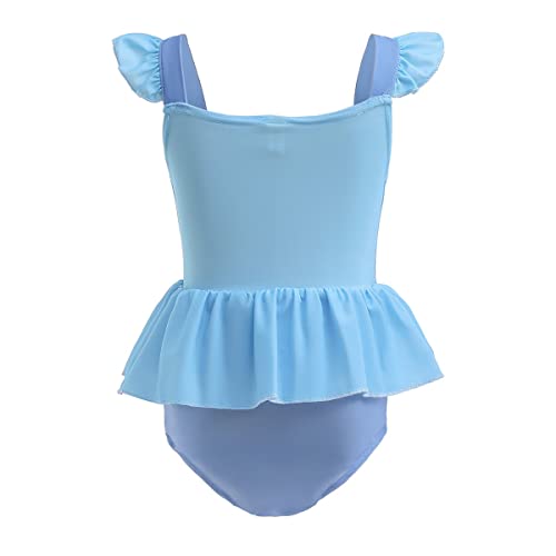 MYRISAM Girls Frozen Elsa Princess One Piece Swimsuits Cosplay Party Bathing Suits Ruffles Beach Surf Swimming Swimwear Bikini Set 5-6T - Image 3