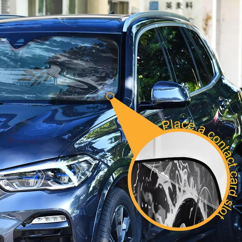 Black Guitar Car Windshield Sun Shade Foldable Sun Visor Automotive Sunshades for Car Truck SUV Blocks UV Rays Keep Your Vehicle Cool - Image 3