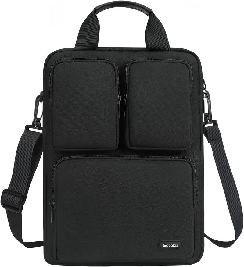 Gocokia 13-14.1 Inch Laptop Bag Three Pockets for MacBook Air, 13-inch MacBook Pro Retina,14.1 inch Laptop,Cross-body Shoulder Briefcase Bag,Messenger Bag Briefcase Handbag Carrying Case - Image 2