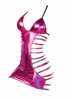 Y&D Underwear Hanging Neck Dress Back Binding Patent Leather 