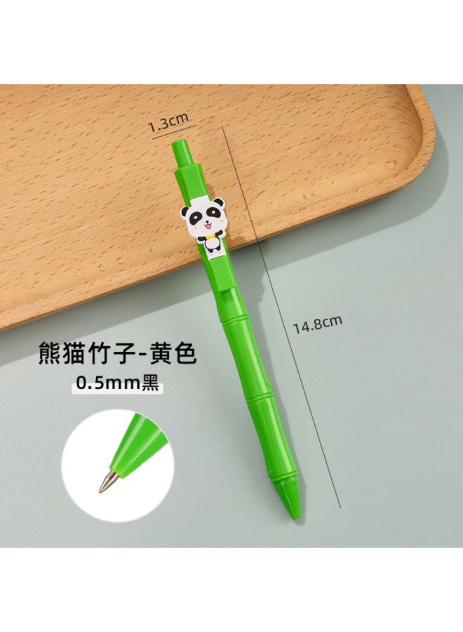 HELPS Panda Bamboo Press Pen Creative Student High Color Value Gel Pen 0.5 Bullet Office Signature Black Pen - Image 1