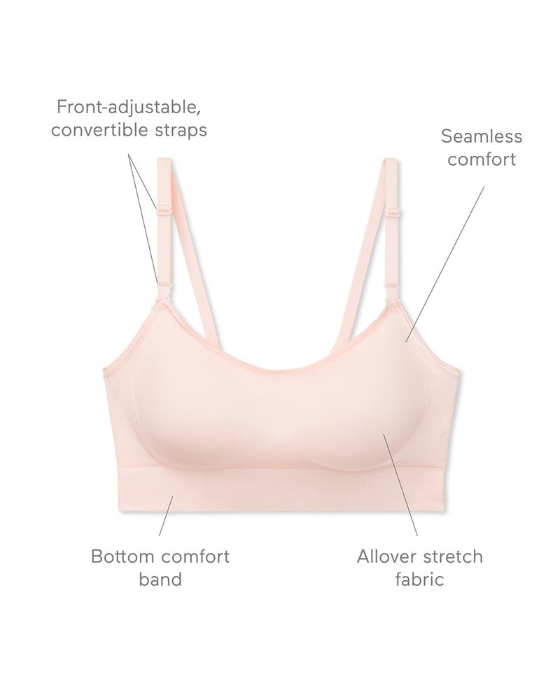 Warner's womens Easy Does It Dig-free Comfort Band With Seamless Stretch Wireless Lightly Lined Convertible Comfort bras, Rosewater, Large US - Image 5