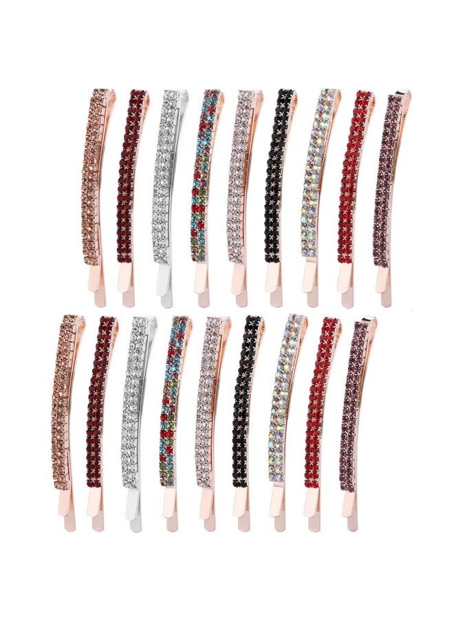 BTYMS 18 Pieces Rhinestone Bobby Pins Crystal Hair Clips Hair Pin Sparkling Hair Barettes Sytling Decorative Accessories For Women And Girls - Image 1