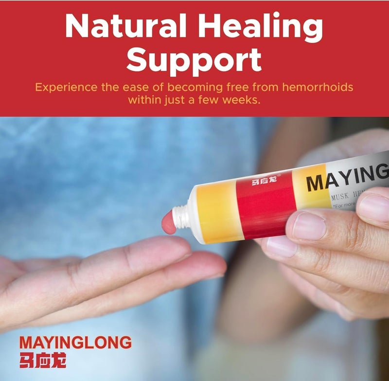 Ma Ying Long Musk Hemorrhoids Ointment (2 x 20g Tubes), 40g - Maximum Strength Formula for Hemorrhoidal Fast Relief, Soothes Itching, Burning & Discomfort - Fast-Acting Relief (1.4 oz Total) - Image 4