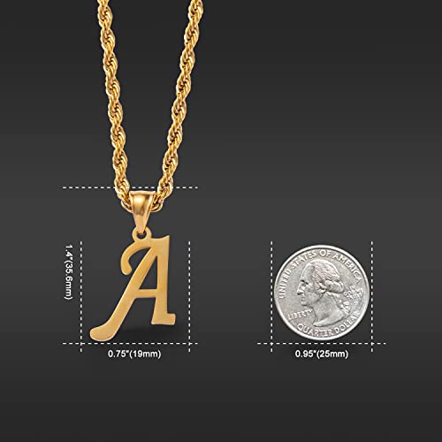 Kalapure Initial Charms Gold Initial Pendant 14k Gold Letter Charm Name Pendant for Women & Men(A) - Image 3