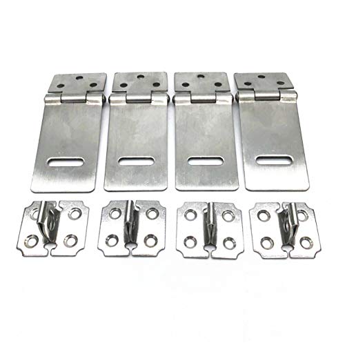XMHF Padlock Locking Hasp Staple Safety Door Clasp Gate Lock Latch Stainless Steel Door Cabinet Swivel Clasp Latch 4Pcs (2 inch) - Image 1