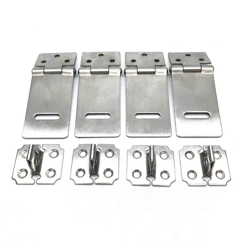 XMHF Padlock Locking Hasp Staple Safety Door Clasp Gate Lock Latch Stainless Steel Door Cabinet Swivel Clasp Latch 4Pcs (2 inch) - Image 5