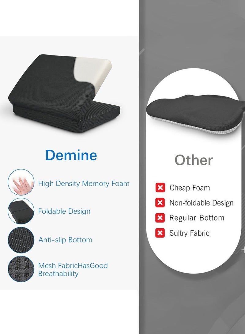 Foldable Memory Foam Seat Cushion – Car Seat Cushion with Non-Slip Bottom, Waterproof Removable Cover & Portable Handle for Sciatica & Coccyx Pain Relief – for Office Chair, Airplane, Wheelchair, Travel - Image 2