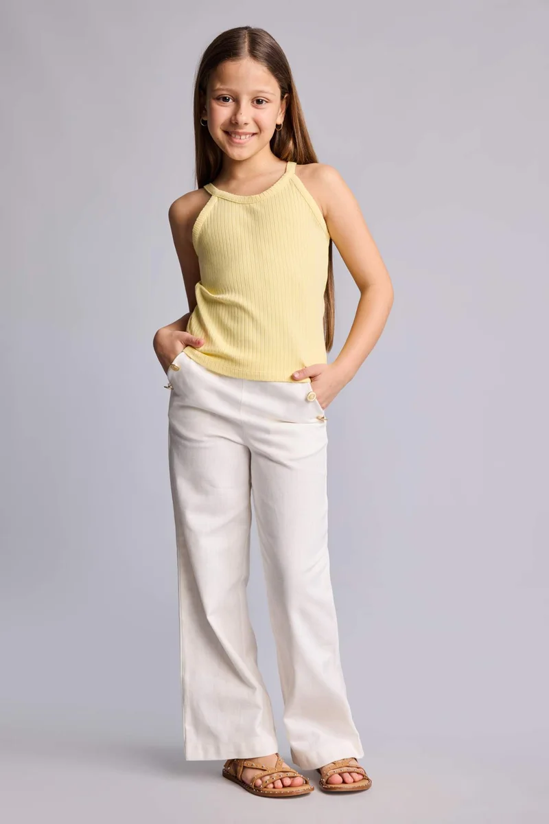 ديفاكتو Girl Straight Fit Gabardine Trousers
