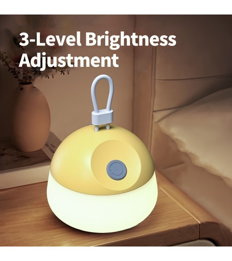 Yellow Rechargeable LED Camping Lantern With Type-C Fast Charging 6 Lighting Modes Adjustable Brightness For Outdoor Camping Hiking Fishing And Emergency - Image 5