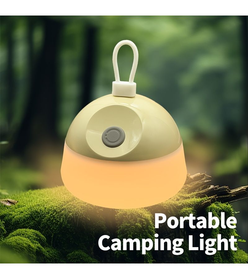 Yellow Rechargeable LED Camping Lantern With Type-C Fast Charging 6 Lighting Modes Adjustable Brightness For Outdoor Camping Hiking Fishing And Emergency - Image 1