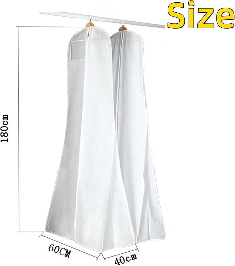 JDLYEVER Wedding Dress Dust Cover Increase Tail Tail Fishtail Non-Woven Wedding Dress Dust Cover Non-Woven Dress Coat Dust Bag, Prevents Discoloration & Damage Smooth Zipper Perfect for Travel - Image 5
