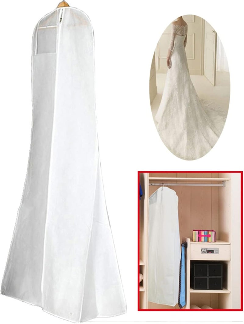 JDLYEVER Wedding Dress Dust Cover Increase Tail Tail Fishtail Non-Woven Wedding Dress Dust Cover Non-Woven Dress Coat Dust Bag, Prevents Discoloration & Damage Smooth Zipper Perfect for Travel - Image 3