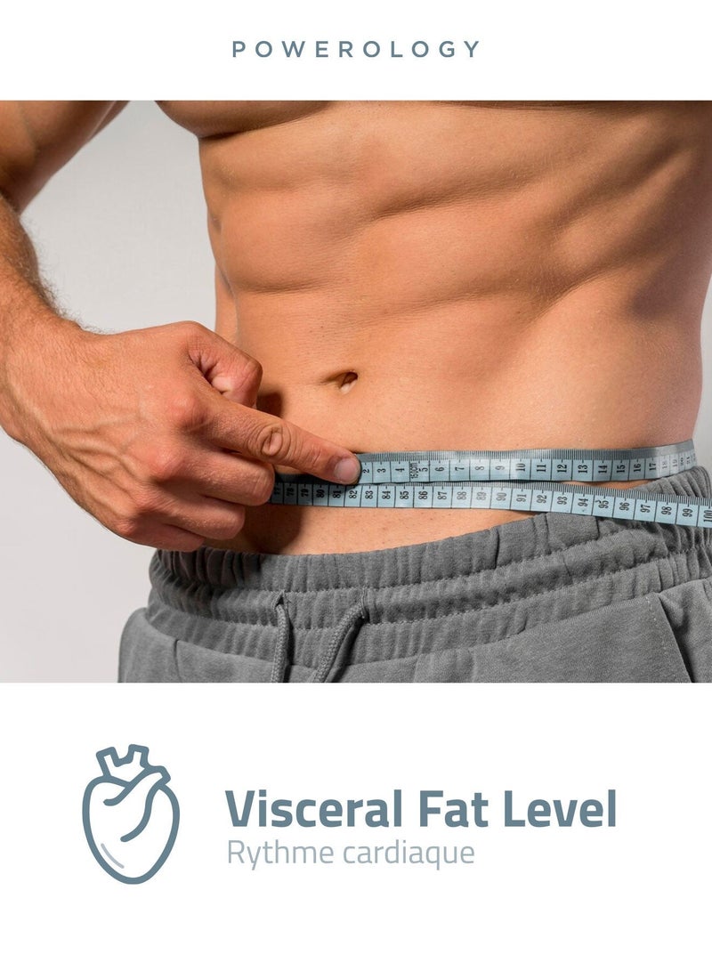 باورولوجي ميزان ذكي يعمل بتقنية الواي فاي، ميزان حمام رقمي مزود بمحلل تكوين الجسم، يقيس 10 مؤشرات صحية (الوزن، الدهون، العضلات، مؤشر كتلة الجسم، وغيرها)، مزامنة مع تطبيق الهاتف الذكي، خاصية الكشف التلقائي عن الملفات الشخصية - أبيض - Image 4