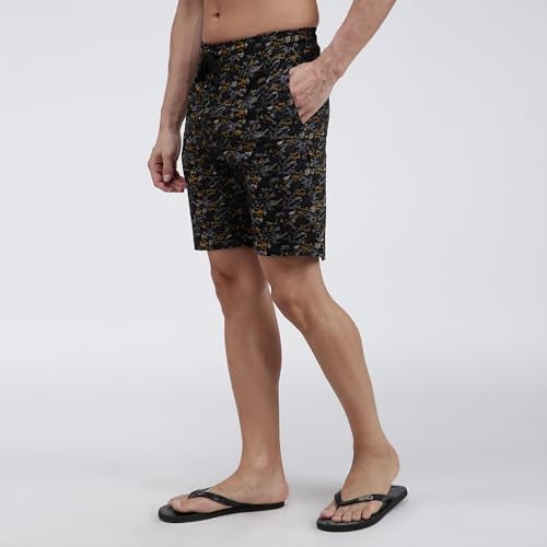 Amul Comfy Men’s Bermuda Shorts | Pure Cotton | Outer Elastic Comfort Fit | Soft Hand Feel | No Marks Waistband | Everyday Casual & Lounge Wear | Color May Vary | (Pack of 1) Multicolour - Image 3
