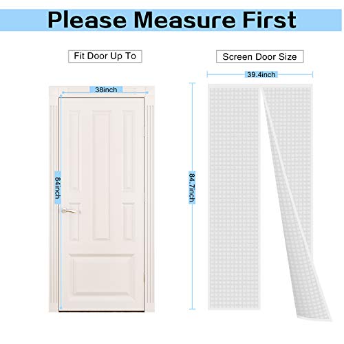 Sanjianker Insulated Curtain, Thermal Magnetic Self-Sealing EVA Screen Keep Cold Out, Auto Closer for Kitchen, Patio, Air Conditioner Room, Hands Free, Fits Doors up to 38" x 84", White - Image 4