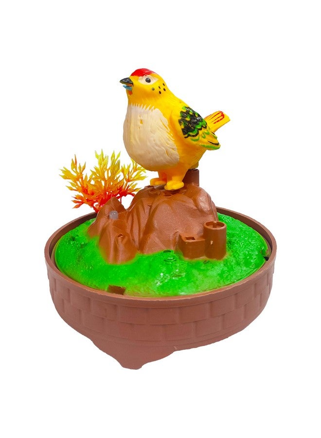 vGRASSP VGRASSP Sound Activated Chirping Bird in Hanging Cage - Beautiful Pinjra Bird Toy for Kids with LED Light- Clap to See The Moving Beak and Flapping Wings - Color and Design As Per Stock (Design 1) - Image 2
