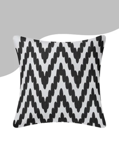 Donetella Decorative Embroidered Cushion Cover black/white 45x45Cm(Without Filler)