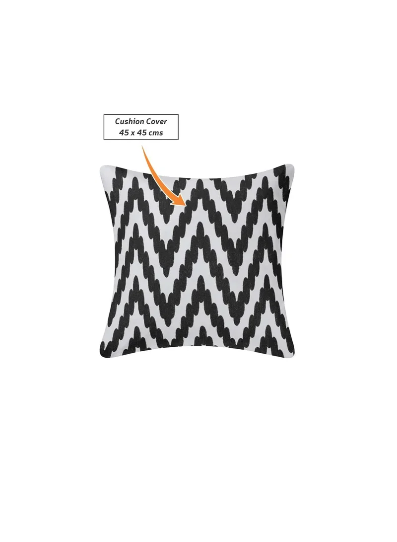 Donetella Decorative Embroidered Cushion Cover black/white 45x45Cm(Without Filler)