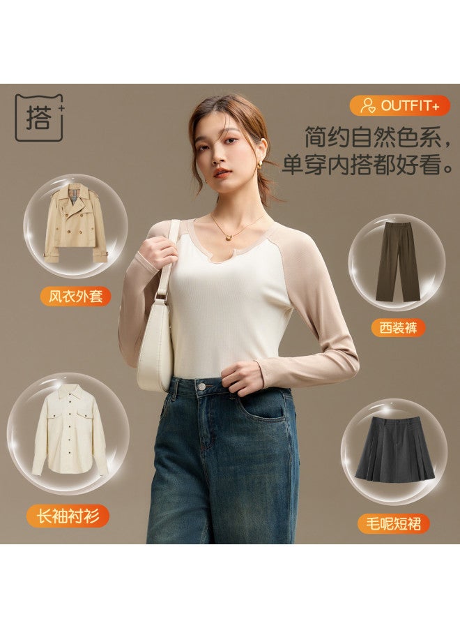 MIIOW Autumn Women'S Long-Sleeve Base T-Shirt, Wearable As Outerwear Women'S Undershirt - Image 4