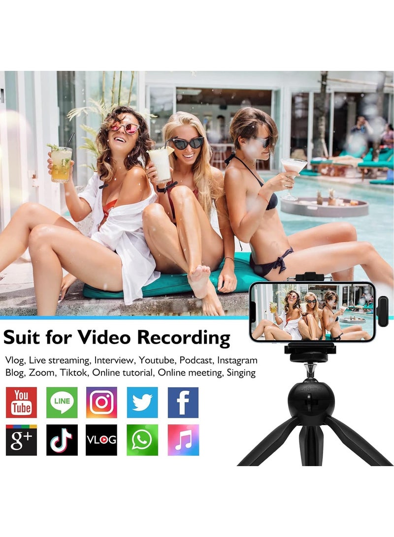 Mlbose Wireless Lavalier Microphone for iPhone 15 | iPhone 16 | Android phones | Laptop and other USB C Devices | Plug and Play Mini Mic with Charging Bin Earbud for YouTube TikTok Live Streaming Gaming (2 Type C Mics) - Image 2