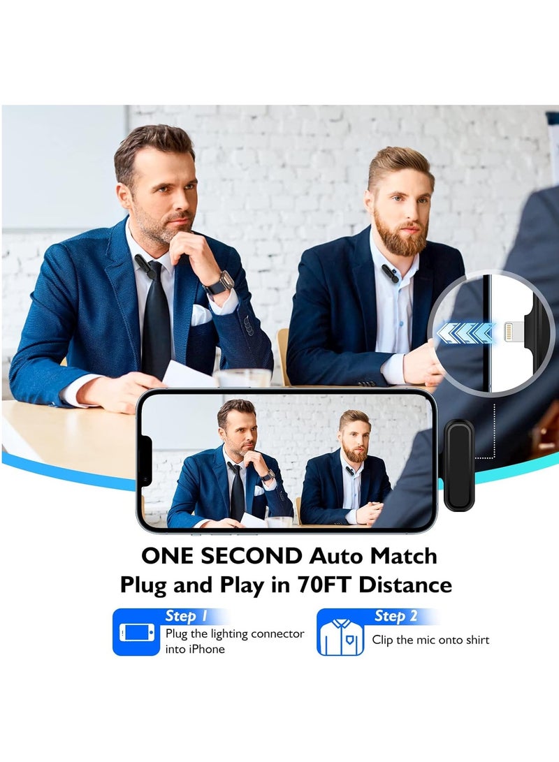 Mlbose Wireless Lavalier Microphone for iPhone 15 | iPhone 16 | Android phones | Laptop and other USB C Devices | Plug and Play Mini Mic with Charging Bin Earbud for YouTube TikTok Live Streaming Gaming (2 Type C Mics) - Image 3