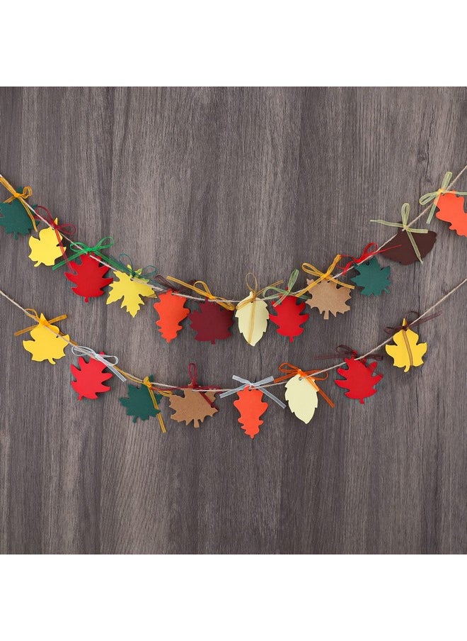 jijAcraft 180Pcs Paper Leaves Gift Tags With Ribbon, Maple Leaf Tags For Thanksgiving, 9 Styles Fall Leaves Labels, Fall Cutouts For Autumn Thanksgiving, Classroom Leaves Cutouts Artificial  - Image 4