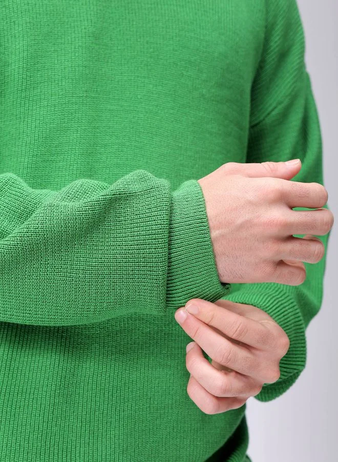شركة المرآب الهندية Men Oversized Solid Crew Neck Sweater