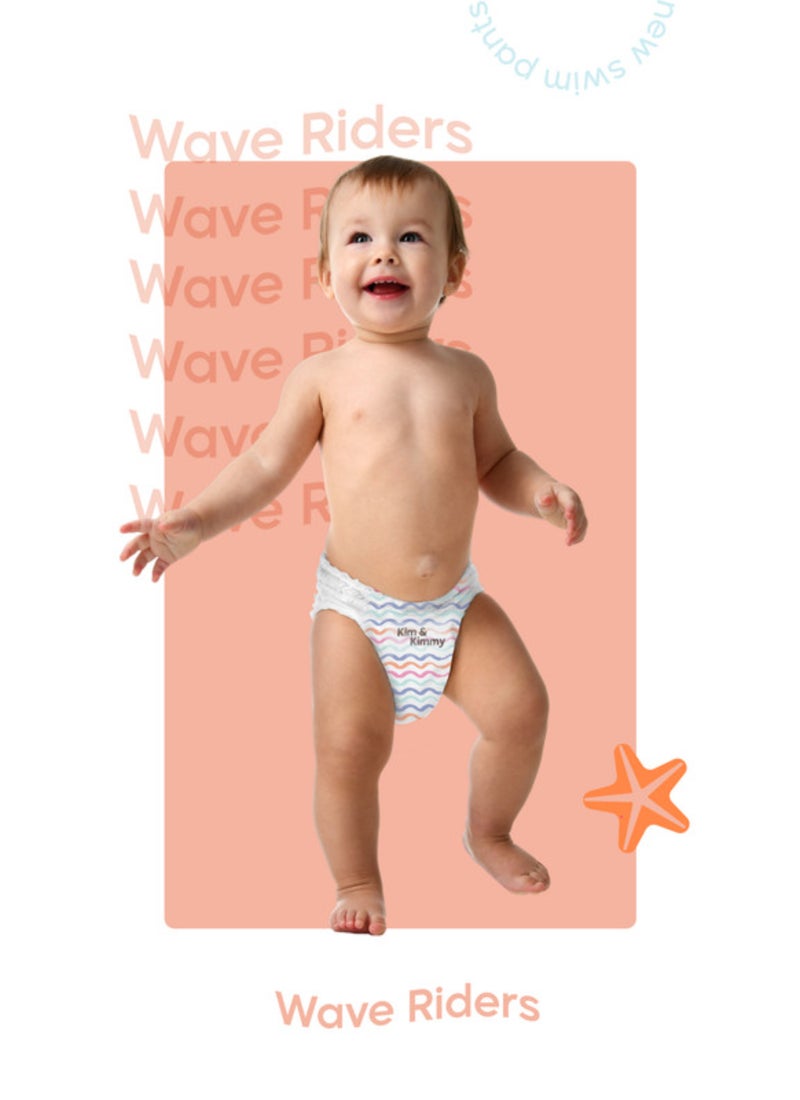 Kim & Kimmy Swim Pants Diaper Size Medium Wave Riders 15 Diapers - Image 2