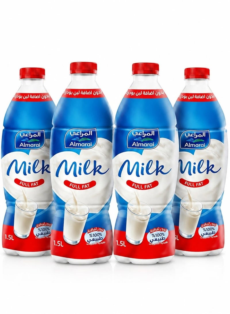 Almarai Full Fat Milk - 1.5 Liters - 4 Bottles - Image 1