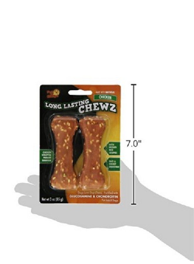 بيت آند شيب مكافآت الكلاب طويلة الأمد من Pet 'n Shape - جلد خام ملفوف بالدجاج، 6 عظام، طول 4 بوصات - Image 3