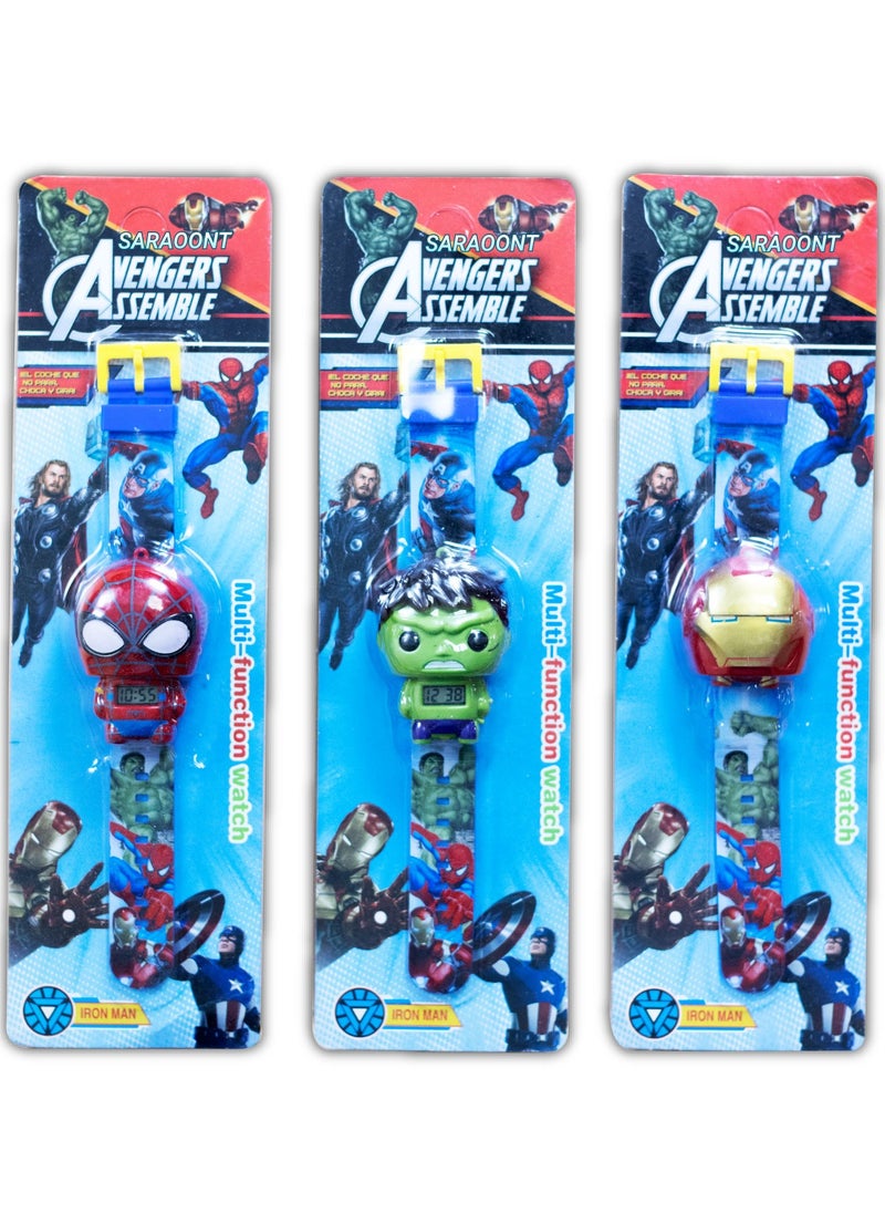 SARAOONT Spiderman Ironman Hulk Watch for kids  - Image 2