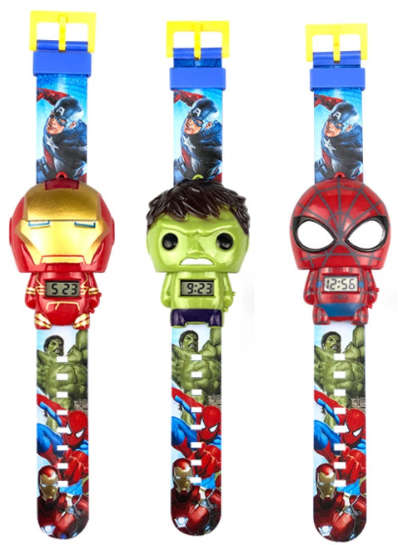 SARAOONT Spiderman Ironman Hulk Watch for kids  - Image 1