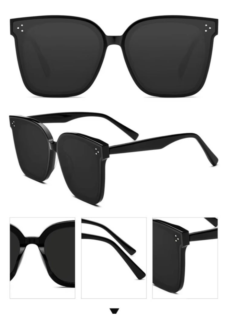 Booma Opticals Glossy Black Retro-B Anti UV Eyewear Fashion Sun Glasses. Oversized Vintage look for Men and Women. HD Polarized Sunglasses. Budget Second pair for Pool Beach Everyday use. Comes in for fun styles - Image 4