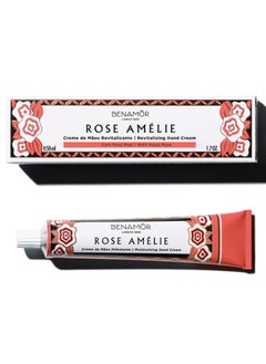 BENAMÕR Benamor Rose Amelie Moisturising Hand Cream with Shea Butter Argan Oil Aloe Vera Natural Ingredients Paraben Free Vegan 50ml  - Image 1