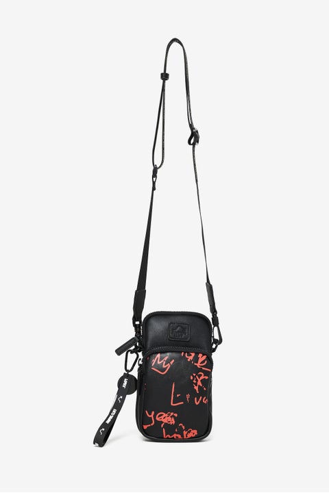 Evoke Crossbody Bag for Men & Women – Mini Messenger Shoulder Bag with Adjustable Strap, Stylish Graffiti Phone Purse for Travel, Passport & Daily Use, Water-Resistant PU (13 x 4.5 x 22 cm, 1.2 L