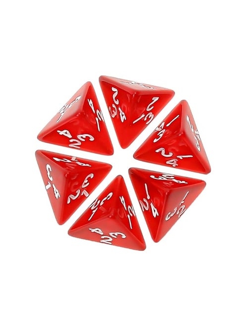 60PCS Red Four Sided D4 Dice for D&D TRPG Cup Games, Multi Gem Polyhedral Triangular Mini Acrylic Dice Set Suitable for Board Table RPG Gaming Theme Parties Gatherings Bar Gift for Friends Family