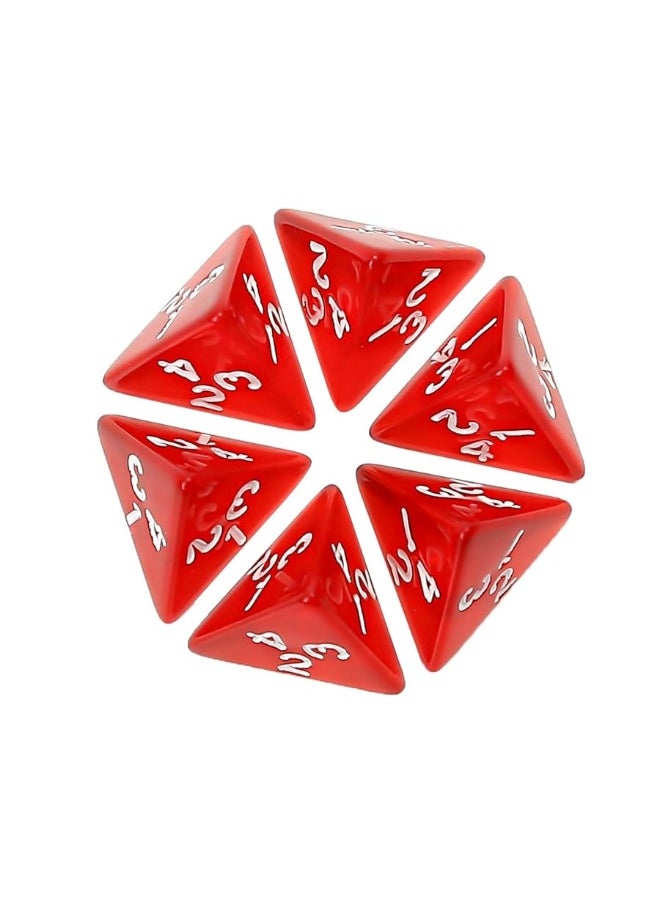 Marsrut 60PCS Red Four Sided D4 Dice for D&D TRPG Cup Games, Multi Gem Polyhedral Triangular Mini Acrylic Dice Set Suitable for Board Table RPG Gaming Theme Parties Gatherings Bar Gift for Friends Family  - Image 1