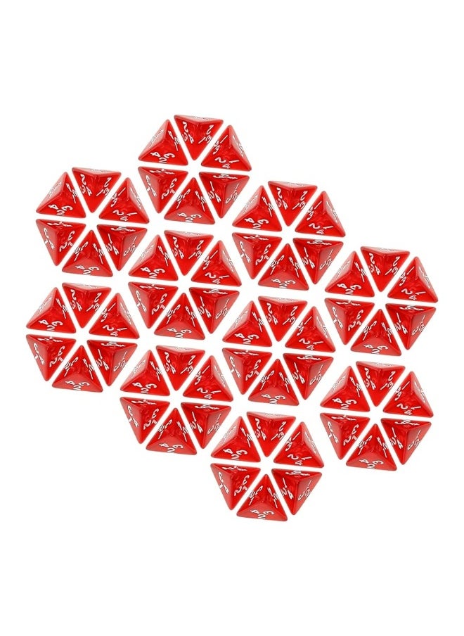 Marsrut 60PCS Red Four Sided D4 Dice for D&D TRPG Cup Games, Multi Gem Polyhedral Triangular Mini Acrylic Dice Set Suitable for Board Table RPG Gaming Theme Parties Gatherings Bar Gift for Friends Family  - Image 4